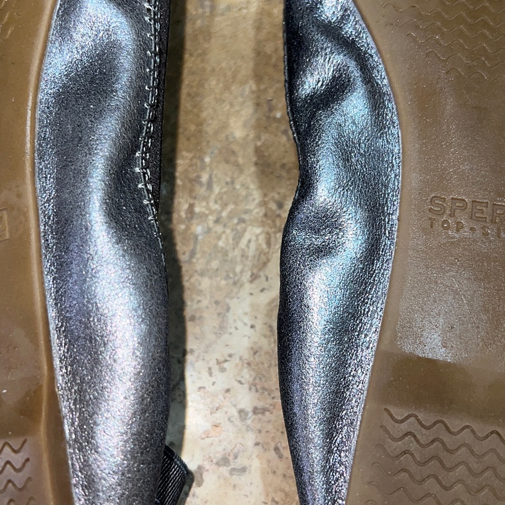 Sperry ballet flats loafers size 8.5-sparkly gray - Picture 6 of 7